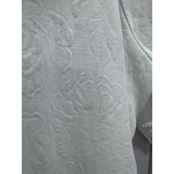 VTG Komar House Coat Robe Pale Blue Textured Light Weight Button Front L READ - Picture 10 of 13